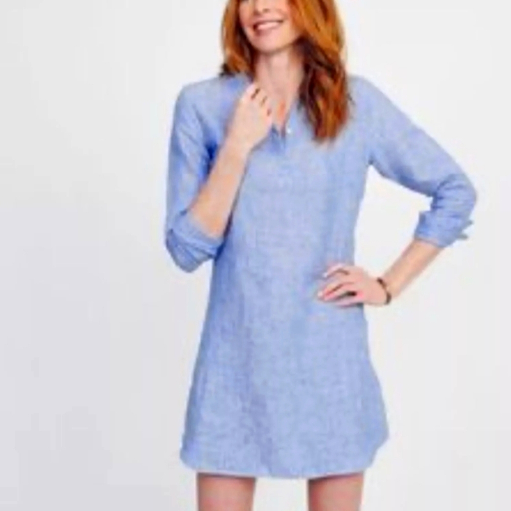 Untuckit Constantia Linen Striped Shirt Dress 14 NWT NEW